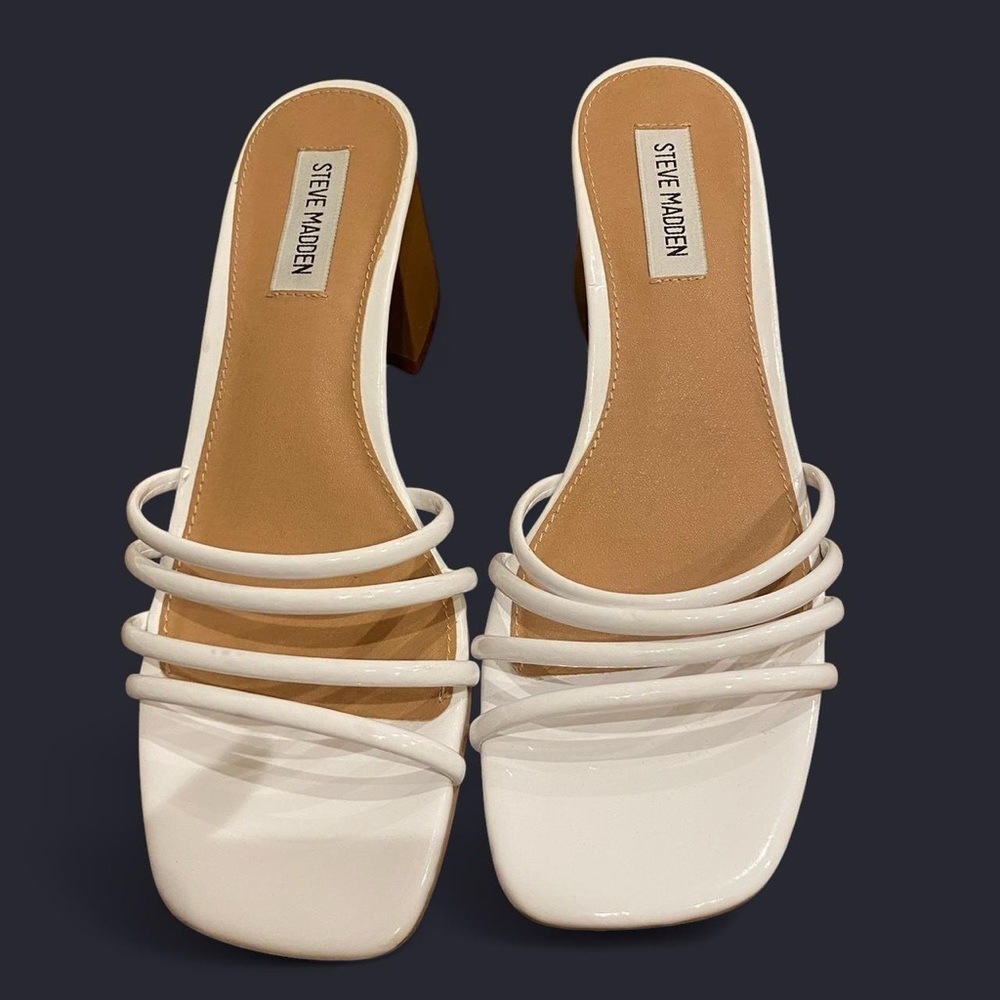 Steve Madden White Strappy Heels